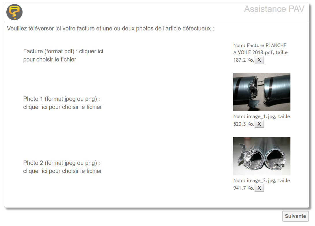 Exemple de question de téléversement de questionnaire-pro