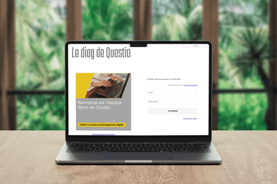 Illustration de l'espace participants de Questio affiché sur un écran d'ordinateur